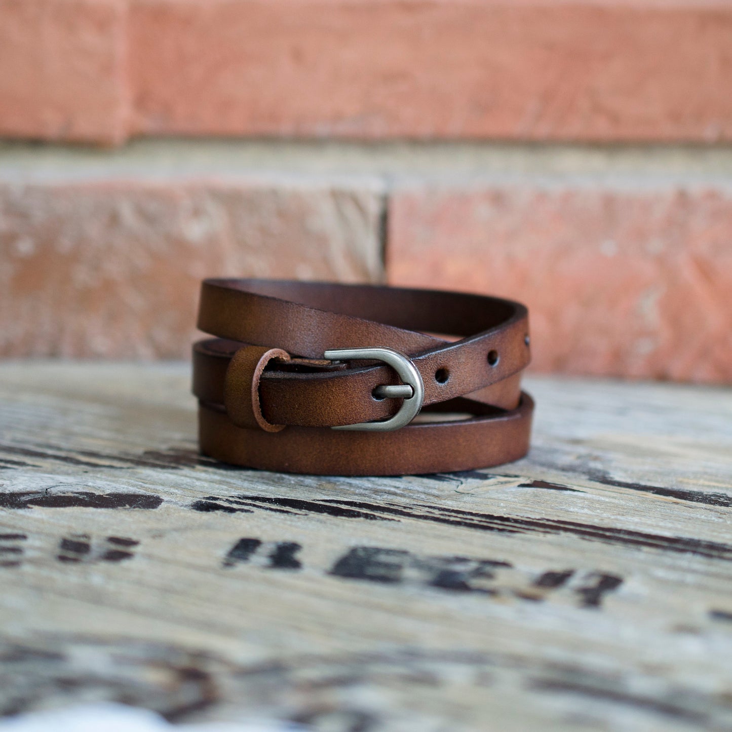 Lederarmband Gravur Schnalle Wickelarmband