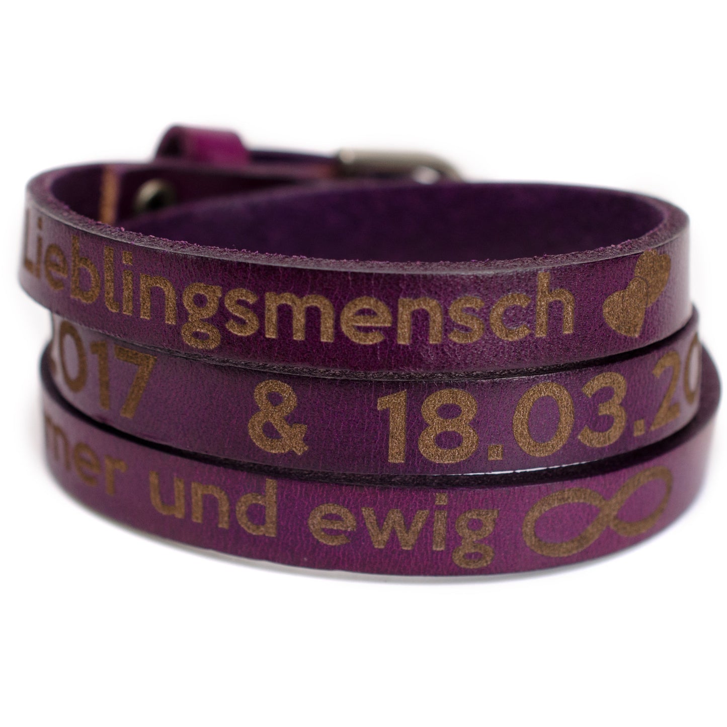Lederarmband mit Gravur Wickelarmband