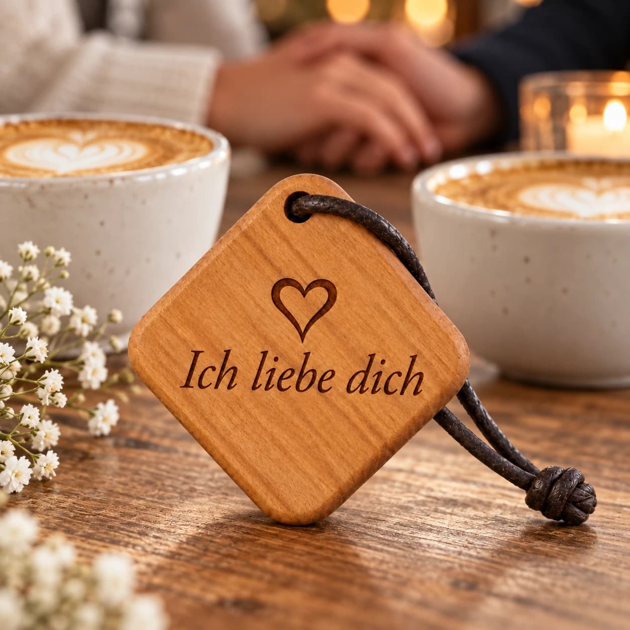 Quadro Holz-Schlüsselanhänger mit Gravur – Für Paare – Weitere Anlassszene