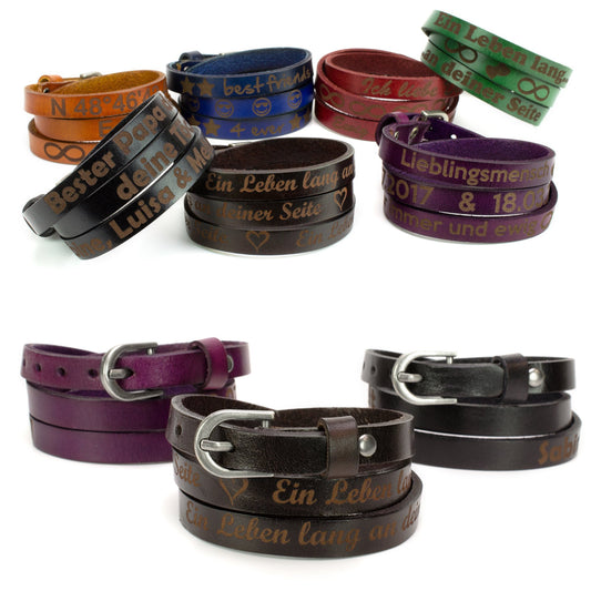 Lederarmband mit Gravur Wickelarmband