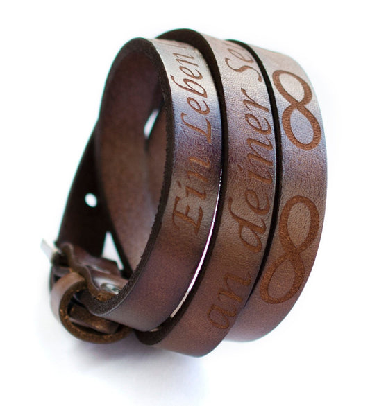 Lederarmband Gravur Schnalle Wickelarmband