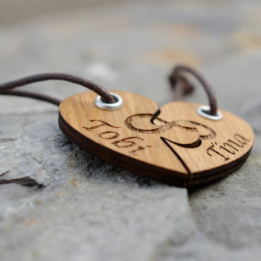 Doppelherz Anhänger seitlich