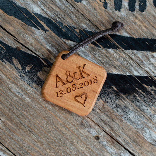 Schlüsselanhänger Holz oben