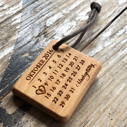 Schlüsselanhänger Kalender links